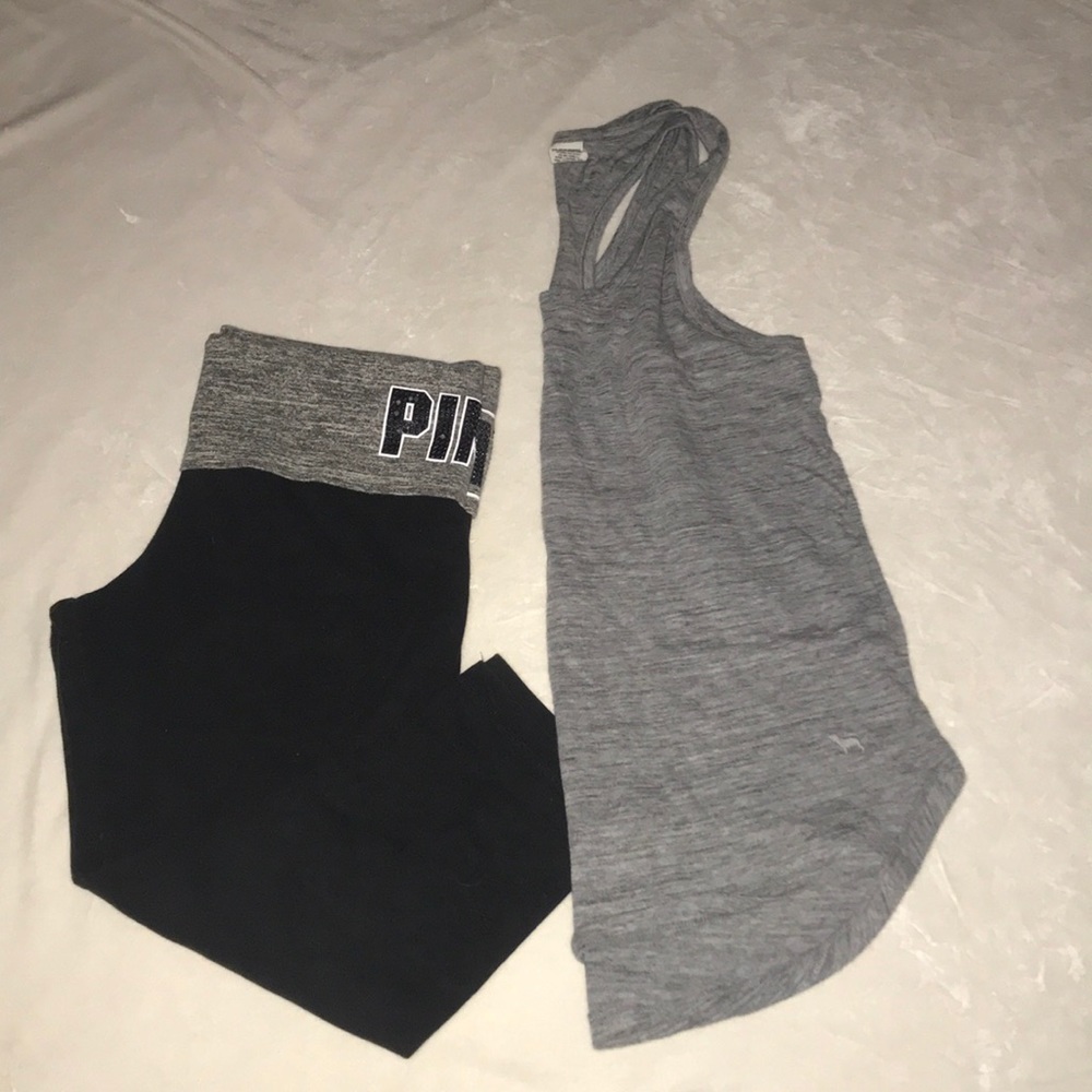VS PINK Crop foldover Leggings